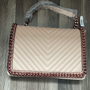Aldo Blush Cross Body Bag with Rose Gold Chain